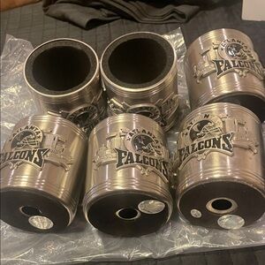 Atlanta falcons stainless official can holder koozies or huggies set 6